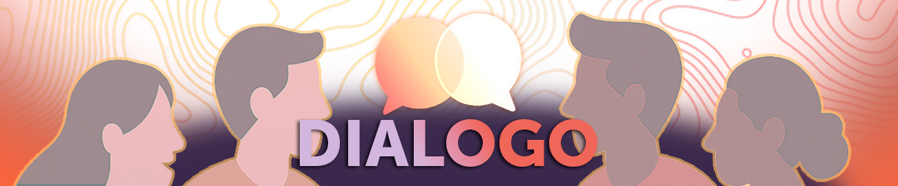 Siluetas de personas frente a frente y en el medio está escrita la palabra: Diálogo
