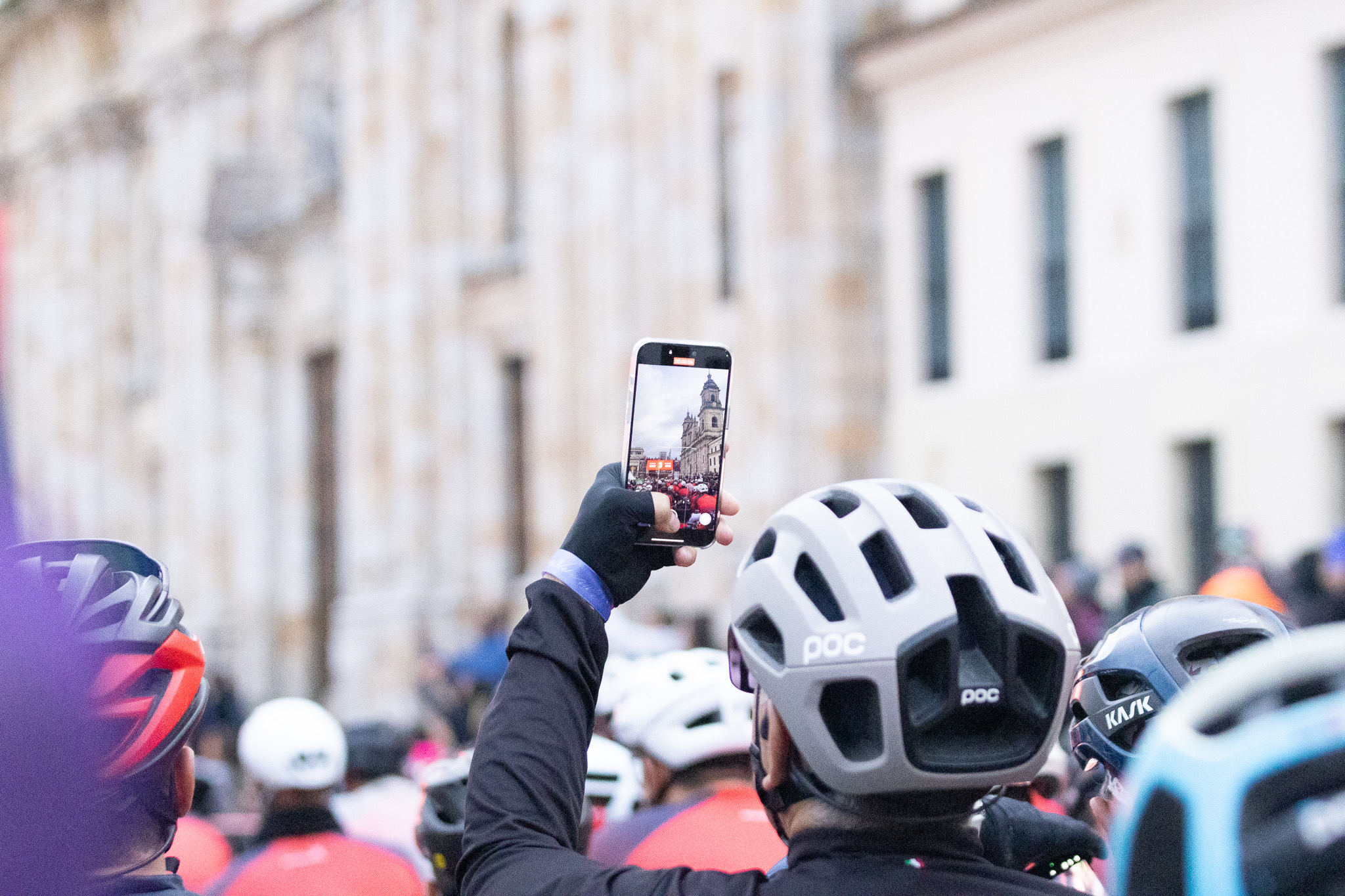 Foto de un ciclista tomandose una selfie