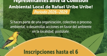 Las grandes transformaciones ambientales comienzan con ciudadanos comprometidos.  ✅Si trabajas por la protección de los recursos naturales, lideras iniciativas ambientales o haces parte de una organización, colectivo o proceso ambiental en Rafael Uribe Uribe, este es el momento de dar un paso más y representar a tu comunidad.  👇Postúlate para integrar la Comisión Ambiental Local y contribuye a la construcción de una localidad más sostenible, participativa y comprometida con el cuidado del ambiente.  Conoce