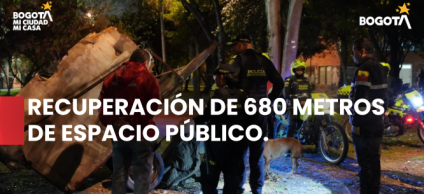 Operativo interinstitucional permitió recuperar 680 metros de espacio público y sensibilizar a comerciantes de 46 establecimientos para prevenir la extorsión.