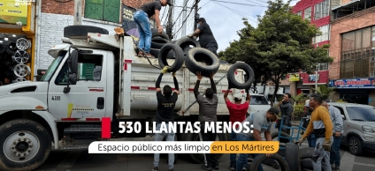 Más de 500 llantas fueron retiradas en Los Mártires