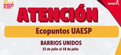 Aviso Ecopuntos del 15 al 18 de julio en Barrios Unidos