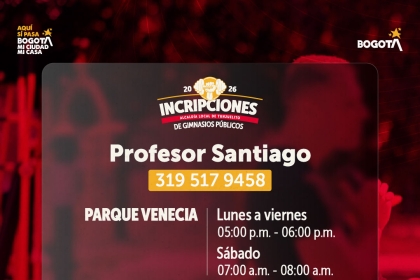 INSCRIPCIONES 2026 DE GIMNASIOS PÚBLICOS - ALCALDÍA LOCAL DE TUNJUELITO