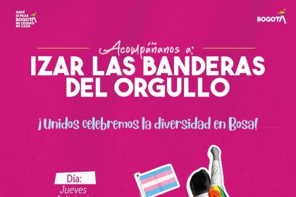 Izada de las banderas del orgullo en Bosa