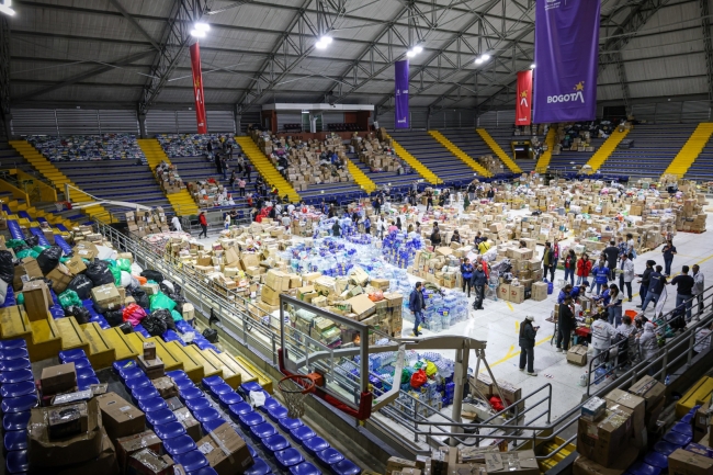 Palacio de los Deportes en Bogotá continúa con recepción de donaciones y ayudas para damnificados por terremoto