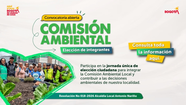 Abierta convocatoria para elegir integrantes de la Comisión Ambiental Local de Antonio Nariño