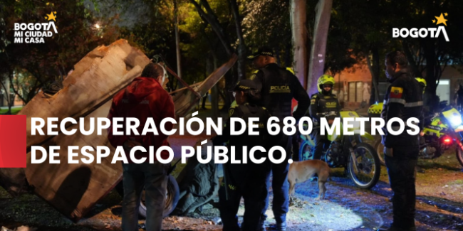 Operativo interinstitucional permitió recuperar 680 metros de espacio público y sensibilizar a comerciantes de 46 establecimientos para prevenir la extorsión.