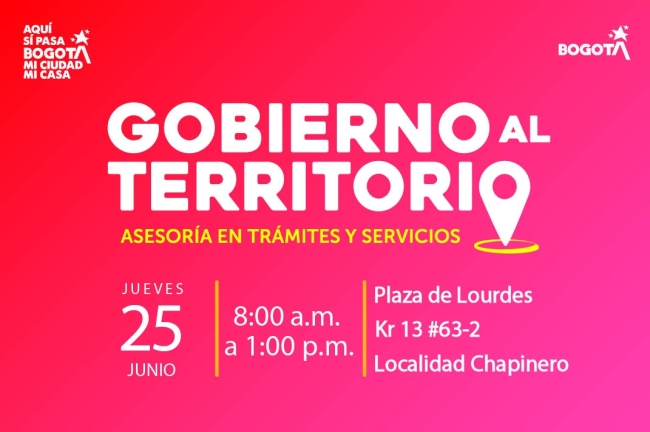 Este 25 de junio, Gobierno al Territorio llega a Chapinero con servicios, trámites, orientación y oportunidades para la ciudadanía.