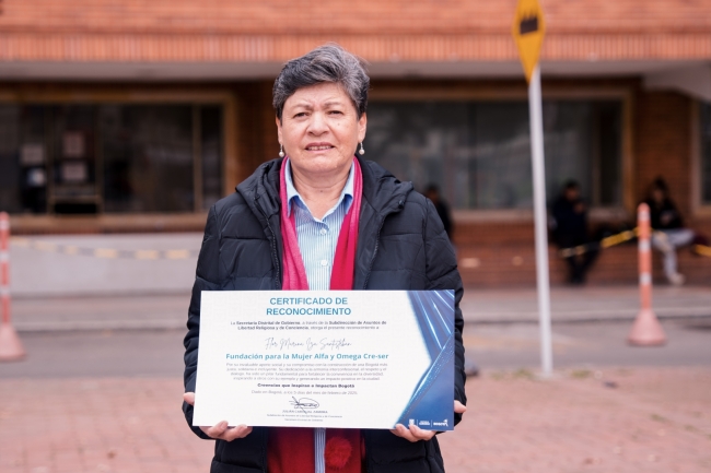Flor Marina Iza, lideresa de la Fundación para la Mujer Alfa y Omega Cre-ser