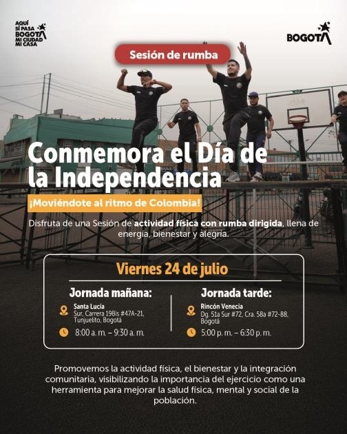 Fotografía relacionada con: Tunjuelito conmemora el Día de la Independencia con una jornada de rumba para toda la comunidad