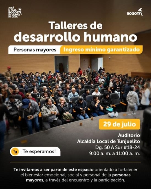 Fotografía relacionada con: Tunjuelito fortalece el bienestar de las personas mayores de Ingreso mínimo garantizado con talleres de desarrollo humano