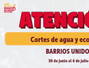 Aviso de cortes de agua y Ecopuntos en Barrios Unidos