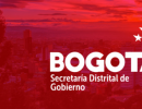 Pieza gráfica con el logo de Bogotá y el texto Secretaría Distrital de Gobierno y de fondo una foto panorámica de Bogotá