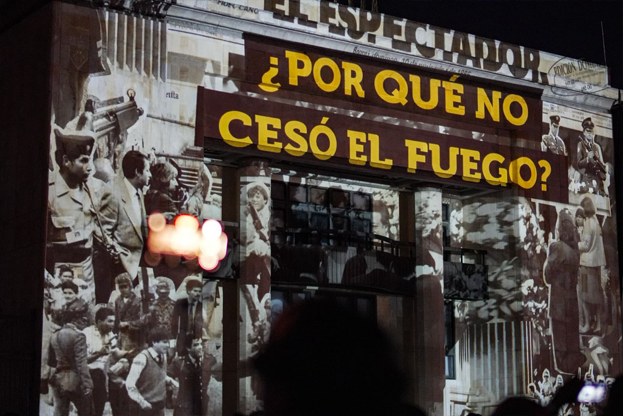 Foto de parte del videomaping de la exposición.