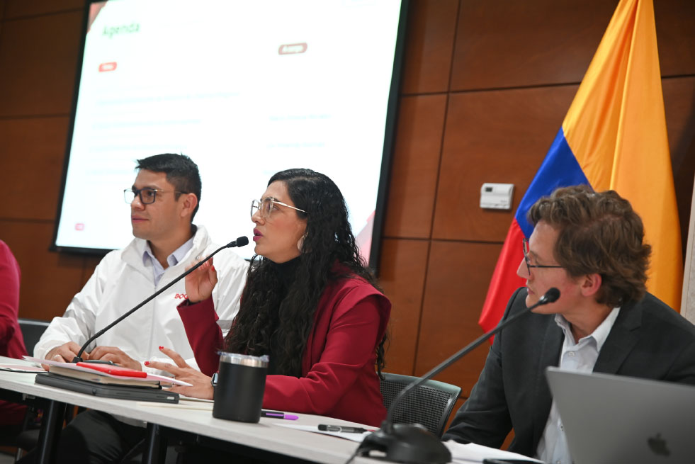 Foto de María Ximena Morales Trujillo dirigiendose a la audiencia