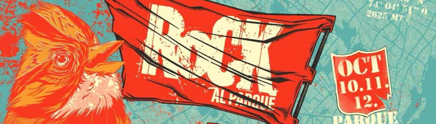 Pieza diseñada donde se aprecia un ave y el texto Rock al Parque 2026
