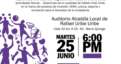 Presentación Pública - CPS 361 DE 2023Objeto: Desarrollar acciones integrales encaminadas al fomento de las actividades Recreo - Deportivas de la Localidad de Rafael Uribe Uribe en el marco del proyecto de inversión 1646, cultura, deporte y recreación para el bienestar de la ciudadania. 