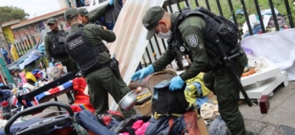 Las autoridades intervinieron este sector del centro de Bogotá, donde el pasado domingo se registró la activación de un artefacto explosivo.