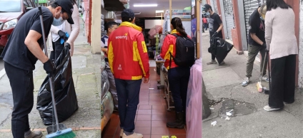 Residentes del Siete de Agosto y funcionarios de la alcaldía en jornada de barretón