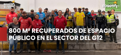 Trabajo conjunto permitió recuperar 800 metros cuadrados de espacio público en el sector del G12 de Puente Aranda