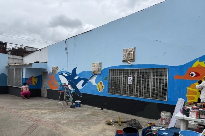 Imagen del proceso de embellecimiento del parque María Eugenia