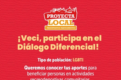 🏳️‍🌈🚴 ¡Veci, acompáñanos en el Diálogo Diferencial para la población LGBTI!