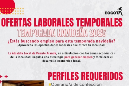 La Alcaldía Local de Puente Aranda, en articulación con las zonas económicas de la localidad, impulsa una estrategia para generar empleo y fortalecer el desarrollo económico local.