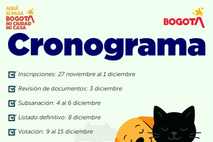 Cronograma consejo de protección y bienestar animal.