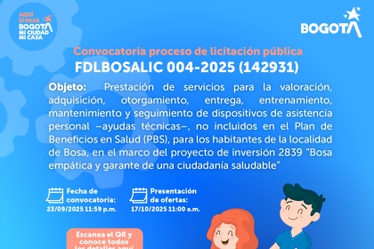 Convocatoria proceso de licitación pública FDLBSALIC 004-2025 (142931)