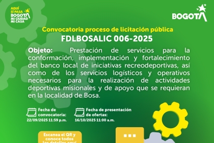 convocatoria pública FDLBOSALIC 006-2025 📑