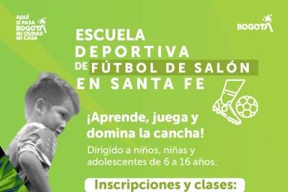 La Alcaldía Local de Santa Fe invita a la comunidad a participar en la Escuela Deportiva de Fútbol de Salón