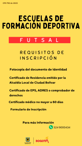 Escuela de formación deportiva futsal