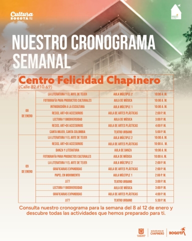 Cronograma Centro de la Felicidad Chapinero