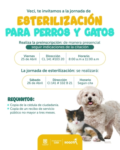 ESTERILIZACIÓN GRATIS SUBA