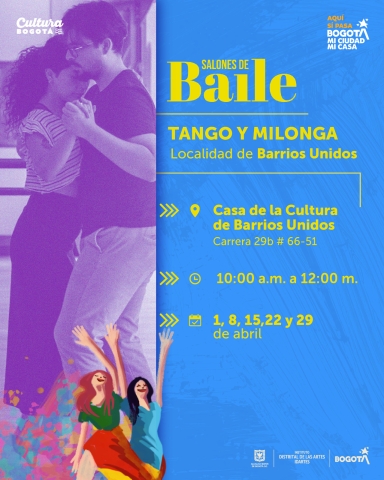 Invitación a los salones de baile de tango y milonga en Barrios Unidos