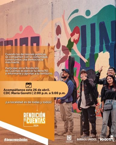 Invitación Rendición de Cuentas 2024 de la Alcaldía Local de Barrios Unidos