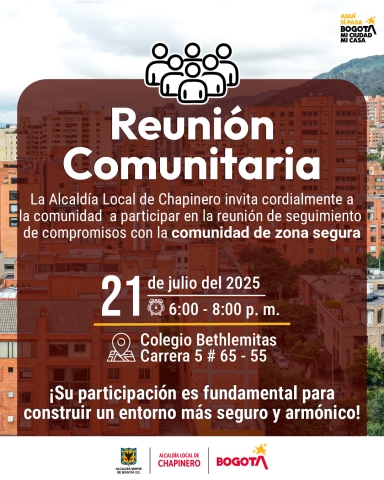 Pieza gráfica sobre reunión comunitaria