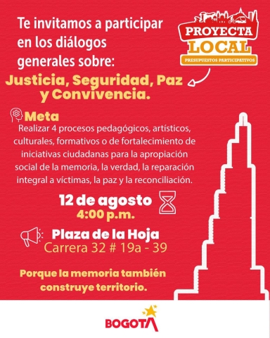 Te invitamos a participar en los diálogos generales sobre: Justicia, Seguridad, Paz y Convivencia.