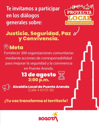 Te invitamos a participar en los diálogos generales sobre: Justicia, Seguridad, Paz y Convivencia.