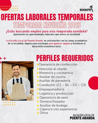 La Alcaldía Local de Puente Aranda, en articulación con las zonas económicas de la localidad, impulsa una estrategia para generar empleo y fortalecer el desarrollo económico local.
