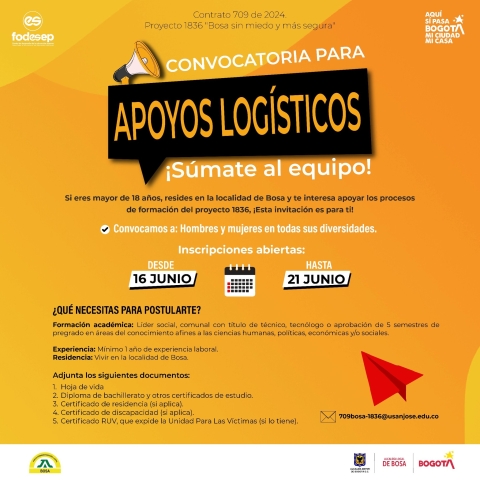 Convocatoria para apoyos logísticos