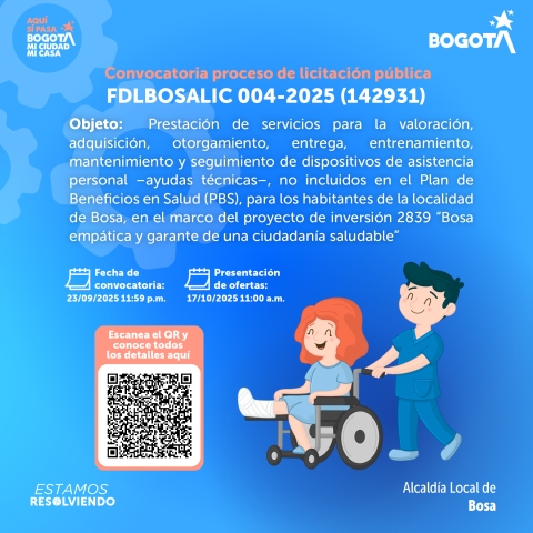 Convocatoria proceso de licitación pública FDLBSALIC 004-2025 (142931)