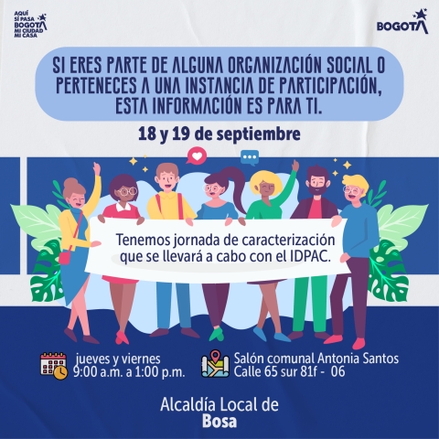 organización social o de una instancia de participación en Bosa