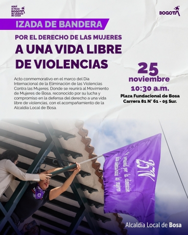 Izada de bandera por el derecho de las mujeres