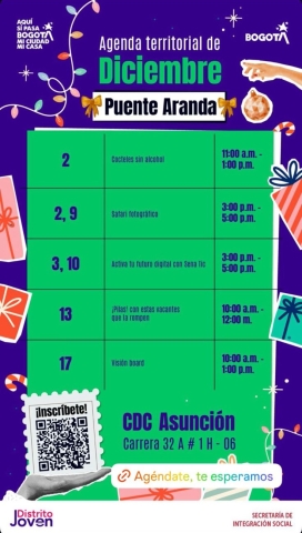 Agenda territorial de Diciembre Puente Aranda