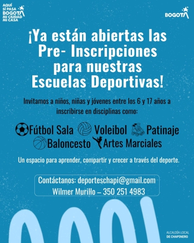 ¡Ya están abiertas las Pre- Inscripciones!