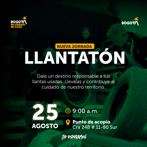 Llantatón 25 de agosto en Antonio Nariño