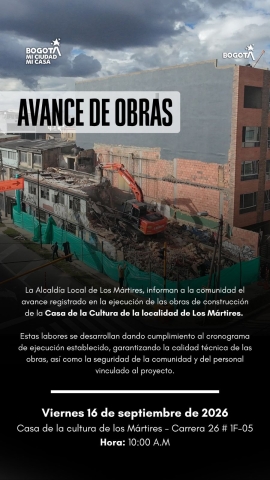 Convocatoria de estado de obras: Casa de la cultura