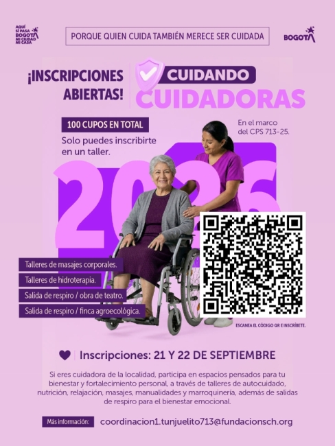 Tunjuelito abre inscripciones para espacios de bienestar dirigidos a cuidadoras de la localidad
