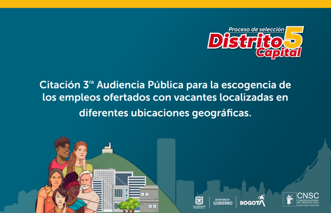 Citación 3ra Audiencia Pública para la escogencia de los empleos ofertados con vacantes localizadas en diferentes ubicaciones geográficas
